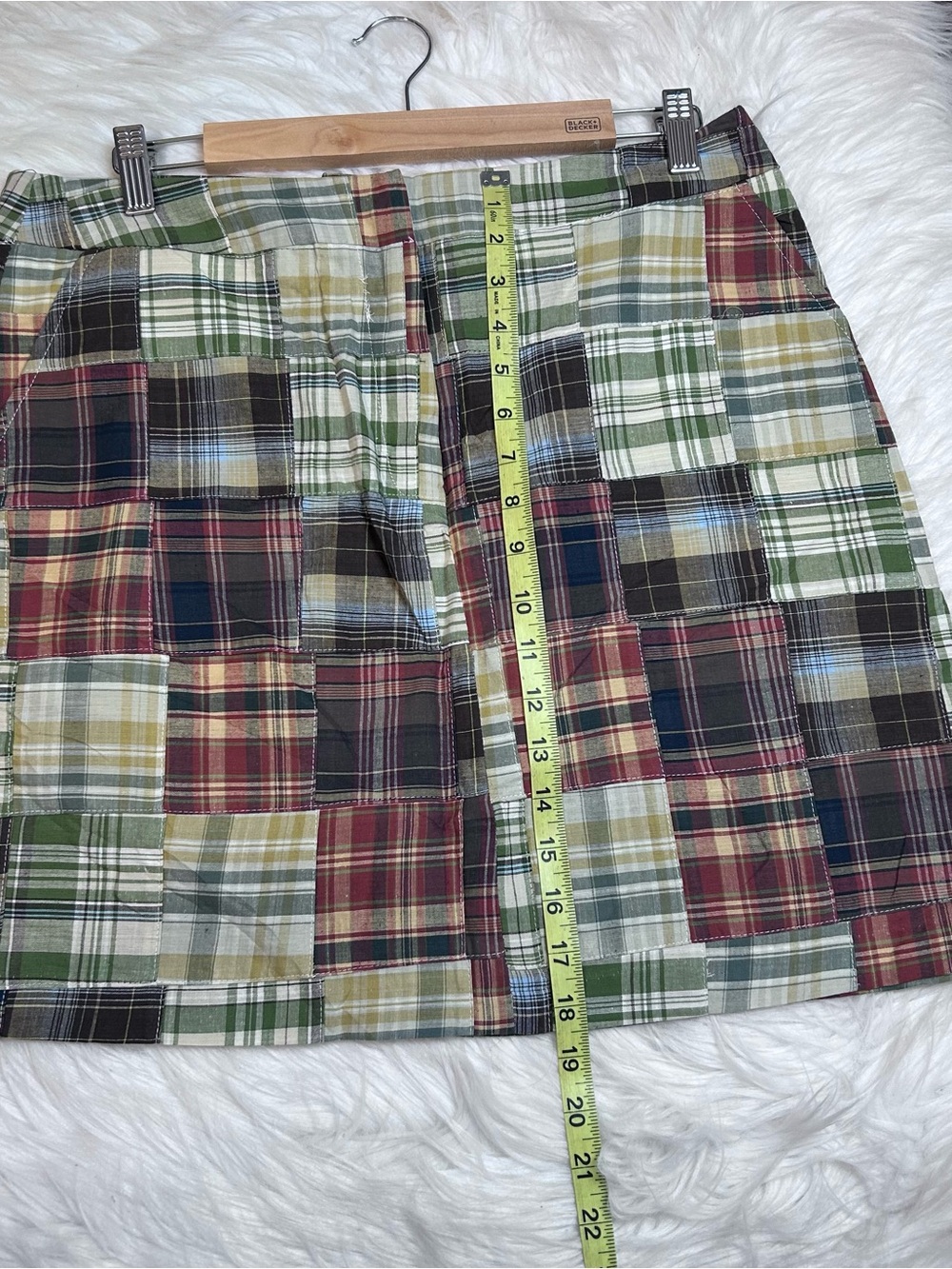 Marina Luna Madras Plaid Patchwork Short Skirt Womens 12 Preppy Golf Casual - Picture 4 of 7